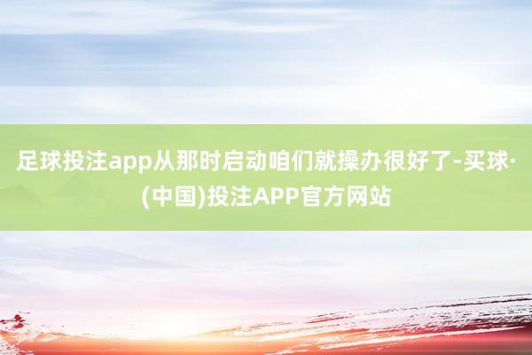 足球投注app从那时启动咱们就操办很好了-买球·(中国)投注APP官方网站