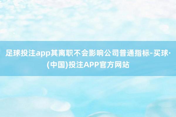 足球投注app其离职不会影响公司普通指标-买球·(中国)投注APP官方网站