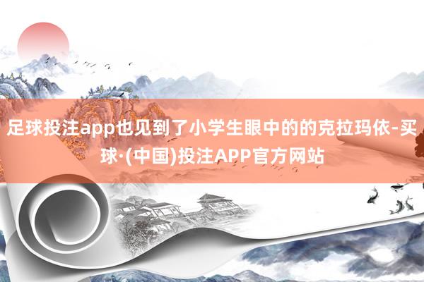 足球投注app也见到了小学生眼中的的克拉玛依-买球·(中国)投注APP官方网站