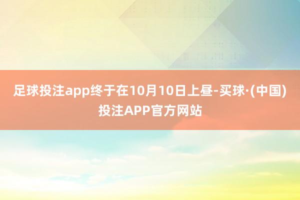 足球投注app终于在10月10日上昼-买球·(中国)投注APP官方网站