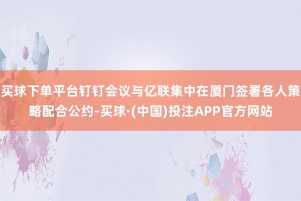 买球下单平台钉钉会议与亿联集中在厦门签署各人策略配合公约-买球·(中国)投注APP官方网站