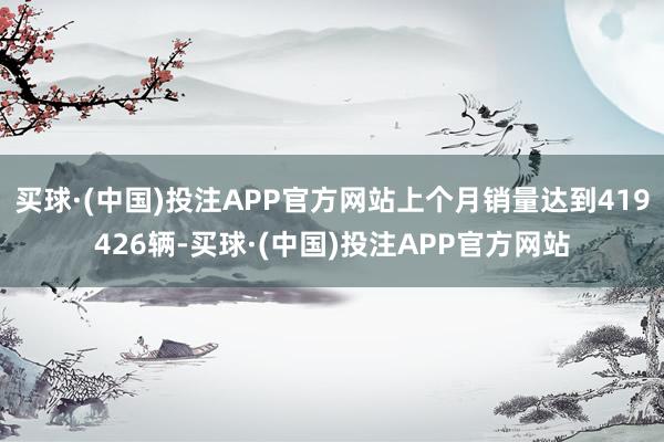 买球·(中国)投注APP官方网站上个月销量达到419426辆-买球·(中国)投注APP官方网站