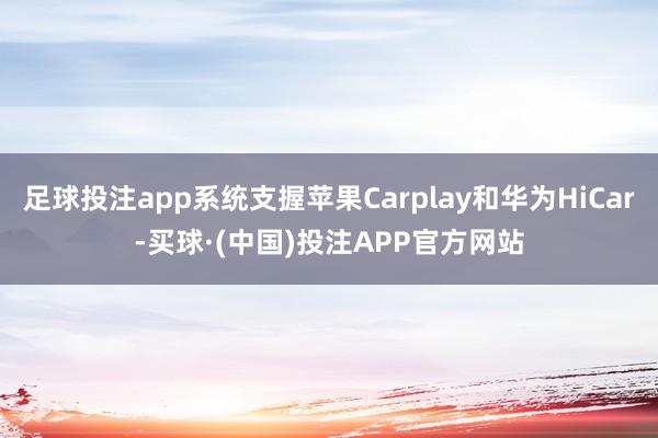 足球投注app系统支握苹果Carplay和华为HiCar-买球·(中国)投注APP官方网站