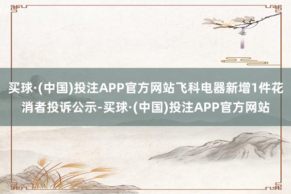 买球·(中国)投注APP官方网站飞科电器新增1件花消者投诉公示-买球·(中国)投注APP官方网站