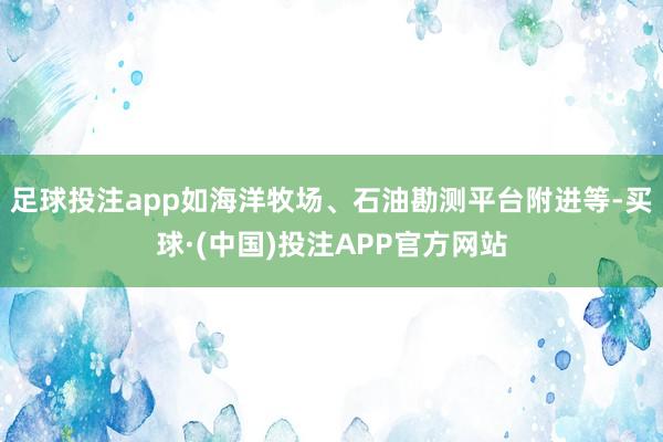 足球投注app如海洋牧场、石油勘测平台附进等-买球·(中国)投注APP官方网站