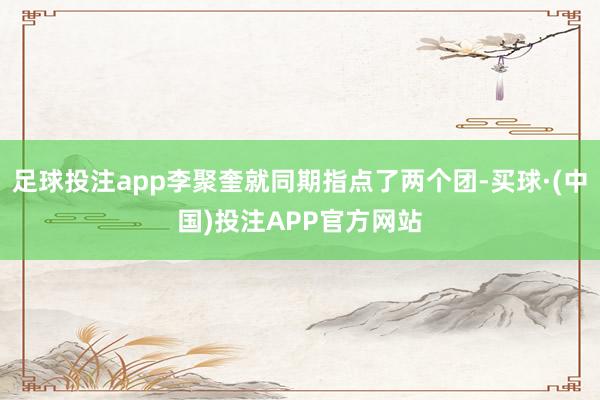 足球投注app李聚奎就同期指点了两个团-买球·(中国)投注APP官方网站