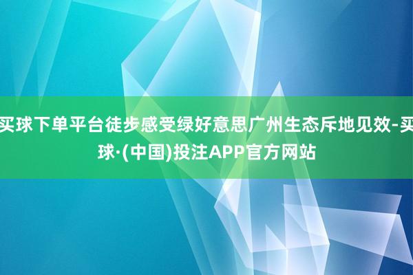 买球下单平台徒步感受绿好意思广州生态斥地见效-买球·(中国)投注APP官方网站