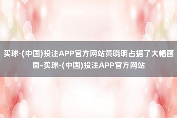 买球·(中国)投注APP官方网站黄晓明占据了大幅画面-买球·(中国)投注APP官方网站