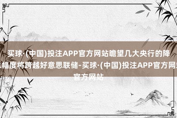 买球·(中国)投注APP官方网站瞻望几大央行的降息幅度将跨越好意思联储-买球·(中国)投注APP官方网站