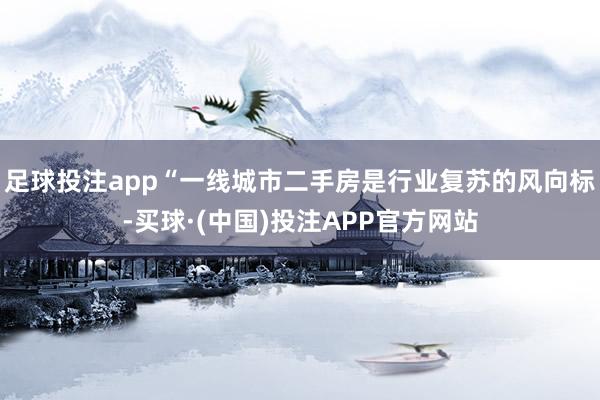 足球投注app“一线城市二手房是行业复苏的风向标-买球·(中国)投注APP官方网站