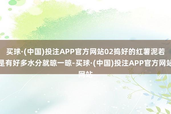 买球·(中国)投注APP官方网站02捣好的红薯泥若是有好多水分就晾一晾-买球·(中国)投注APP官方网站