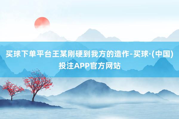 买球下单平台王某刚硬到我方的造作-买球·(中国)投注APP官方网站