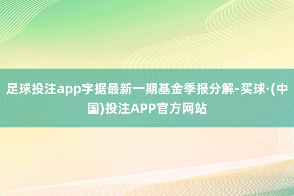 足球投注app字据最新一期基金季报分解-买球·(中国)投注APP官方网站