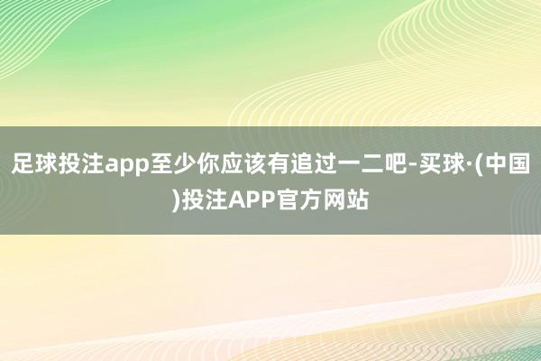 足球投注app至少你应该有追过一二吧-买球·(中国)投注APP官方网站