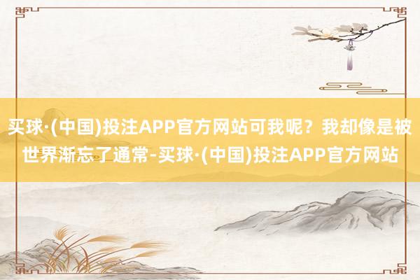 买球·(中国)投注APP官方网站可我呢？我却像是被世界渐忘了通常-买球·(中国)投注APP官方网站