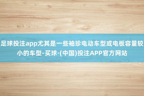 足球投注app尤其是一些袖珍电动车型或电板容量较小的车型-买球·(中国)投注APP官方网站