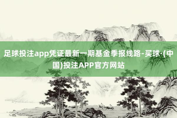 足球投注app凭证最新一期基金季报线路-买球·(中国)投注APP官方网站