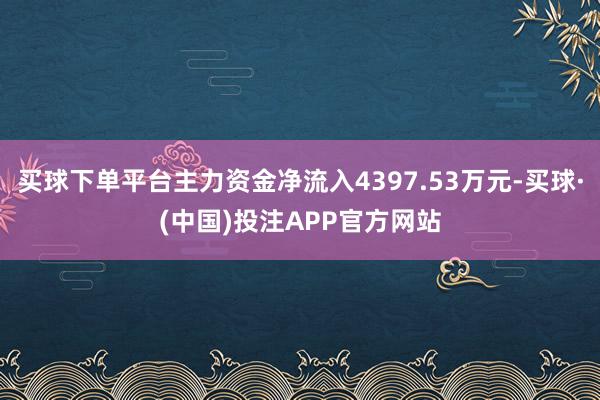 买球下单平台主力资金净流入4397.53万元-买球·(中国)投注APP官方网站