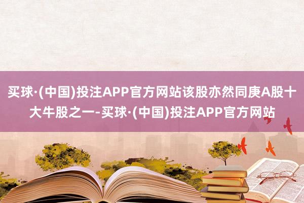 买球·(中国)投注APP官方网站该股亦然同庚A股十大牛股之一-买球·(中国)投注APP官方网站