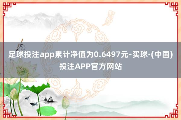 足球投注app累计净值为0.6497元-买球·(中国)投注APP官方网站