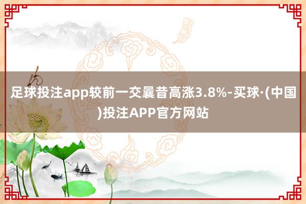 足球投注app较前一交曩昔高涨3.8%-买球·(中国)投注APP官方网站