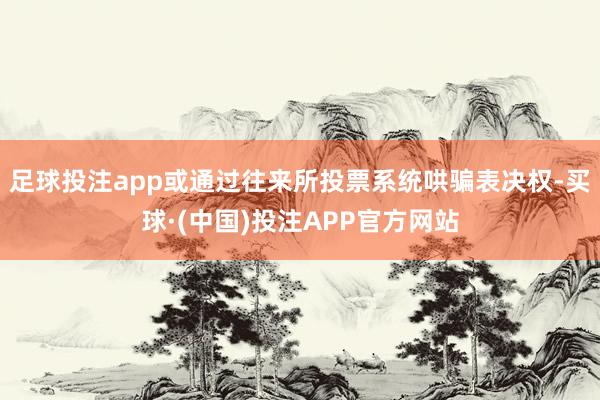 足球投注app或通过往来所投票系统哄骗表决权-买球·(中国)投注APP官方网站