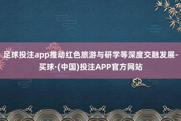 足球投注app推动红色旅游与研学等深度交融发展-买球·(中国)投注APP官方网站