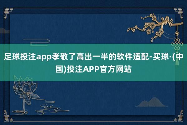 足球投注app孝敬了高出一半的软件适配-买球·(中国)投注APP官方网站