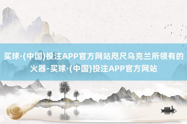 买球·(中国)投注APP官方网站咫尺乌克兰所领有的火器-买球·(中国)投注APP官方网站