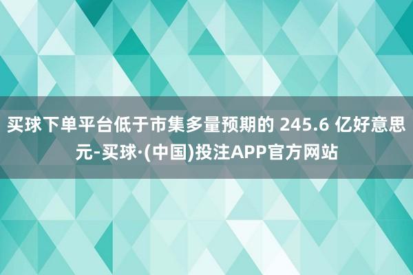 买球下单平台低于市集多量预期的 245.6 亿好意思元-买球·(中国)投注APP官方网站