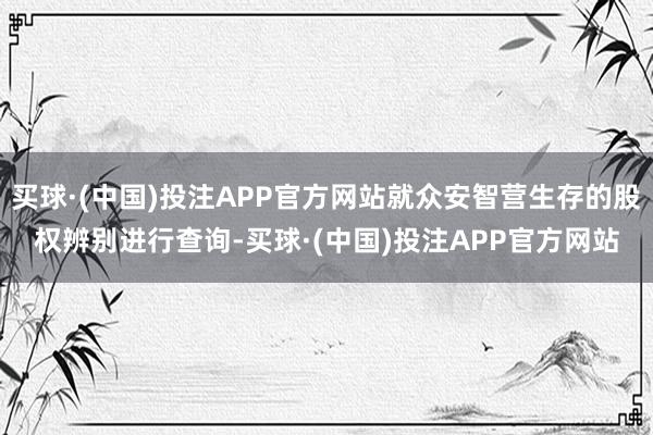 买球·(中国)投注APP官方网站就众安智营生存的股权辨别进行查询-买球·(中国)投注APP官方网站